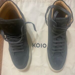 Kolo Italy  Gray Suede Lace Up High Top Shoes Mens Size US 9 EUR 42
